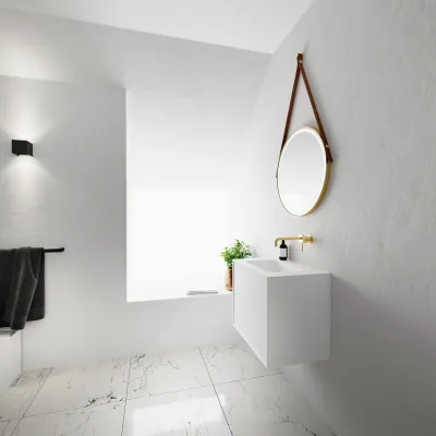 Compact Waterproof 60x40 - Wäscheschrank, Mattweiß SolidTec®
