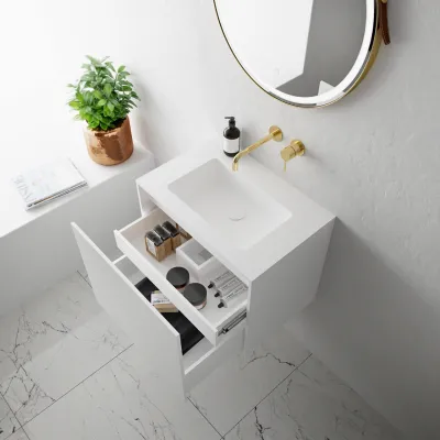 Compact Waterproof 60x40 - Wäscheschrank, Mattweiß SolidTec®