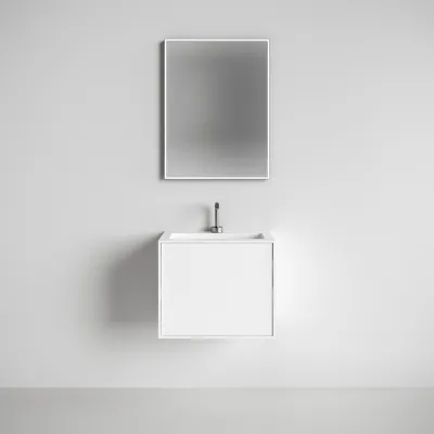 Compact Waterproof 60x40 - Wäscheschrank, Mattweiß SolidTec®