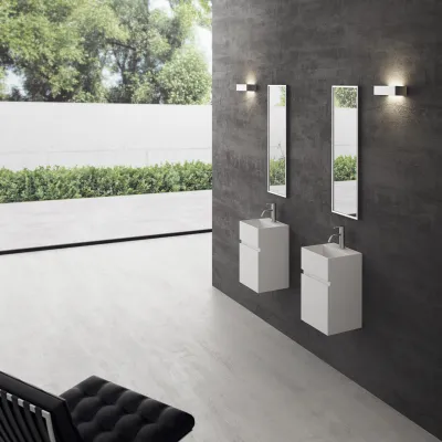 Compact 05 - Spüle 32x28, Mattweiß SolidTec®