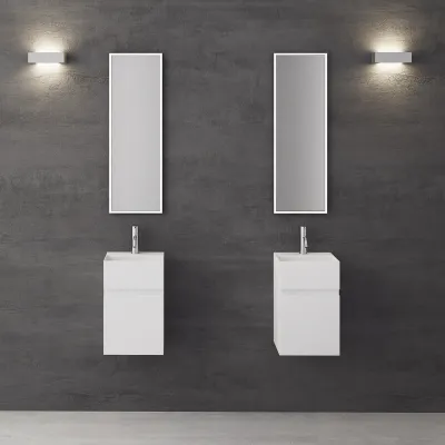 Compact 05 - Spüle 32x28, Mattweiß SolidTec®