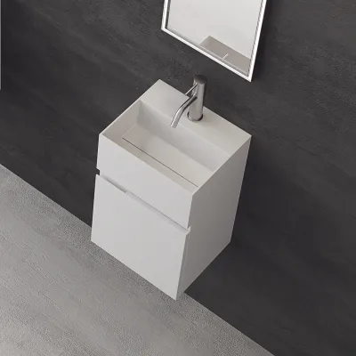 Compact 05 - Spüle 32x28, Mattweiß SolidTec®