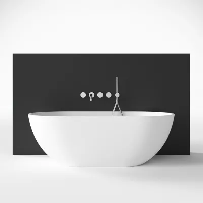Pulcher® Mood 155 - Badewanne 155x77, Mattweiß SolidTec®
