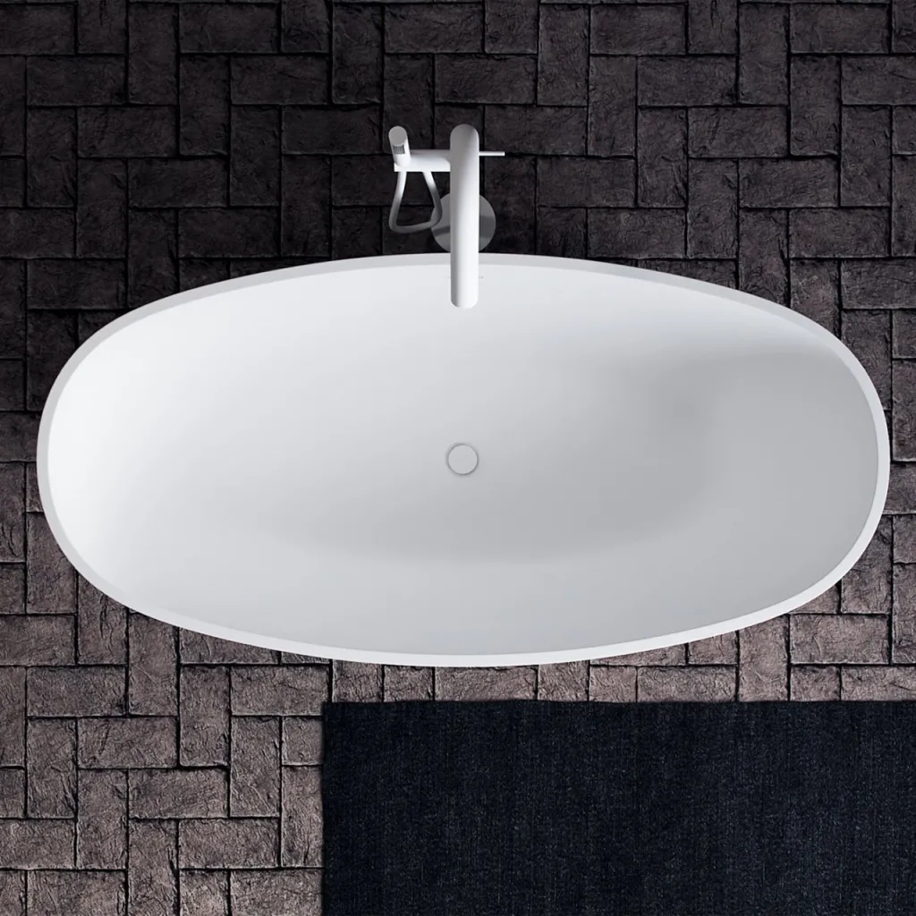 Pulcher® Mood 165 - Badewanne 165x78, Mattweiß SolidTec®