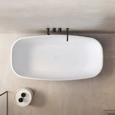 New Deep 162 - Badewanne 162x80, Massiv Mattweiß SolidTec®