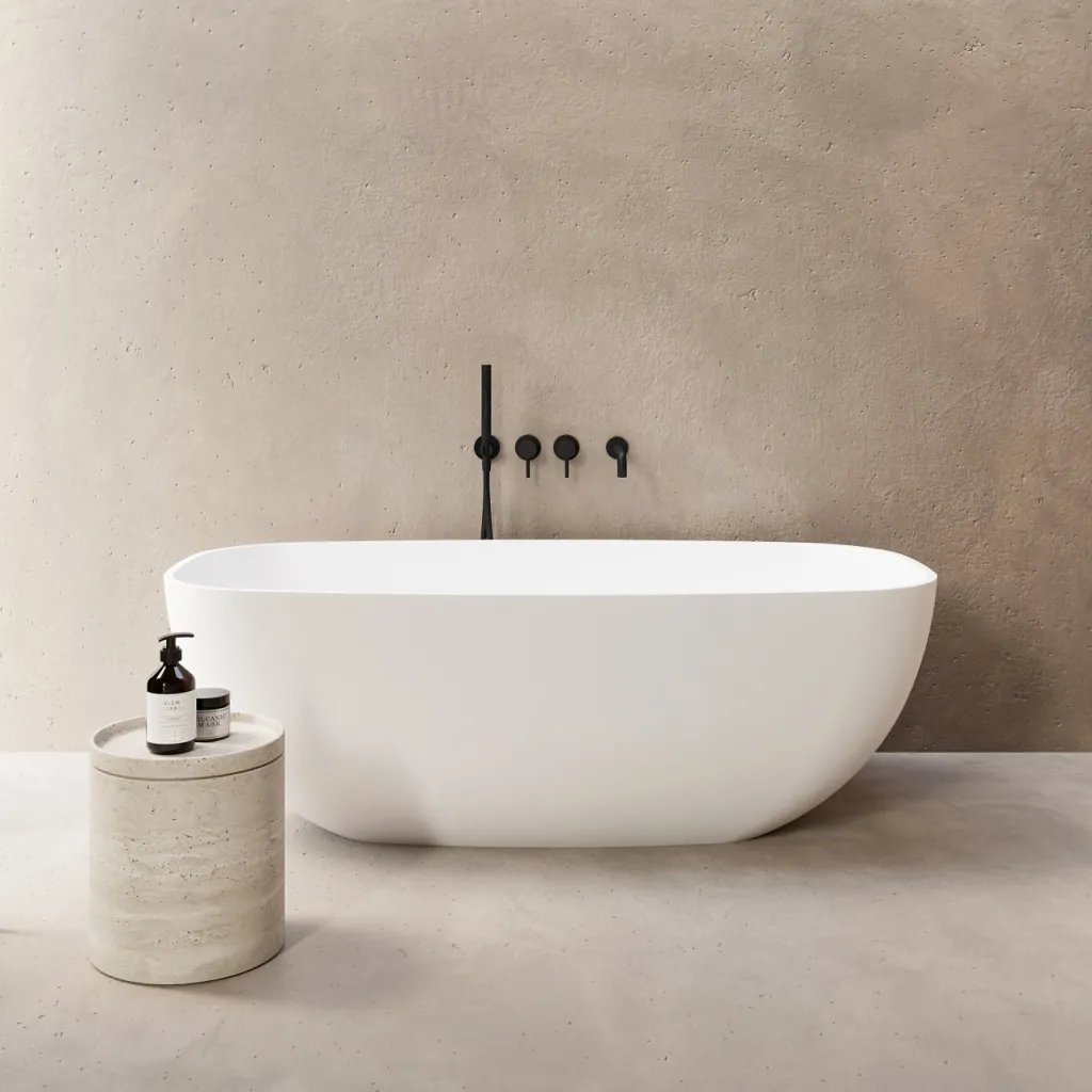 New Deep 162 - Badewanne 162x80, Massiv Mattweiß SolidTec®