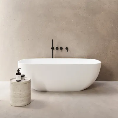 New Deep 162 - Badewanne 162x80, Massiv Mattweiß SolidTec®