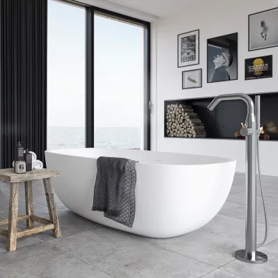 New Deep 162 - Badewanne 162x80, Massiv Mattweiß SolidTec®