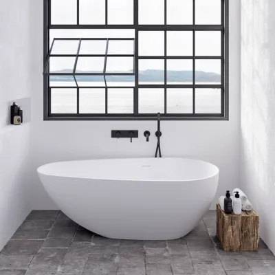 Boheme XL 160 - Badewanne 160x80, Massiv Mattweiß SolidTec®