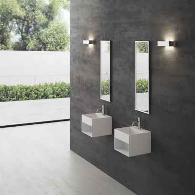 Boxo 33 - 33x33 Waschbecken mit Ablage, Mathvid SolidTec®