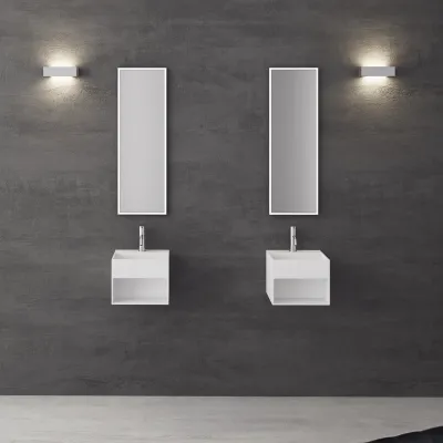 Boxo 33 - 33x33 Waschbecken mit Ablage, Mathvid SolidTec®