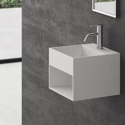 Boxo 33 - 33x33 Waschbecken mit Ablage, Mathvid SolidTec®