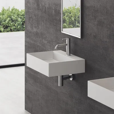 Kubo 50L - 50x40 Waschbecken, Mattweiß SolidTec®