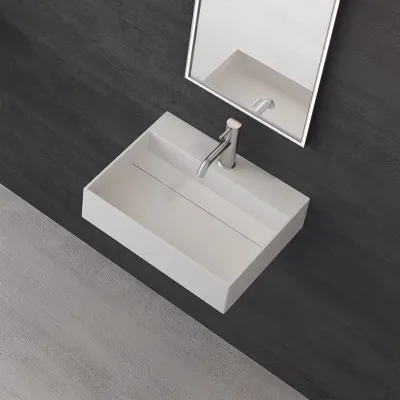 Kubo 50L - 50x40 Waschbecken, Mattweiß SolidTec®