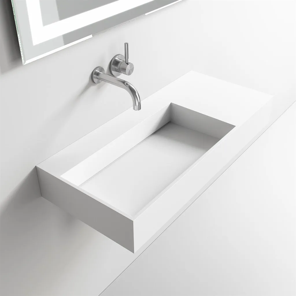 Kubo Inside 90L - Handwaschbecken, Mattweiß SolidTec®