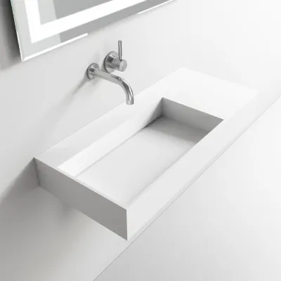Kubo Inside 90L - Handwaschbecken, Mattweiß SolidTec®