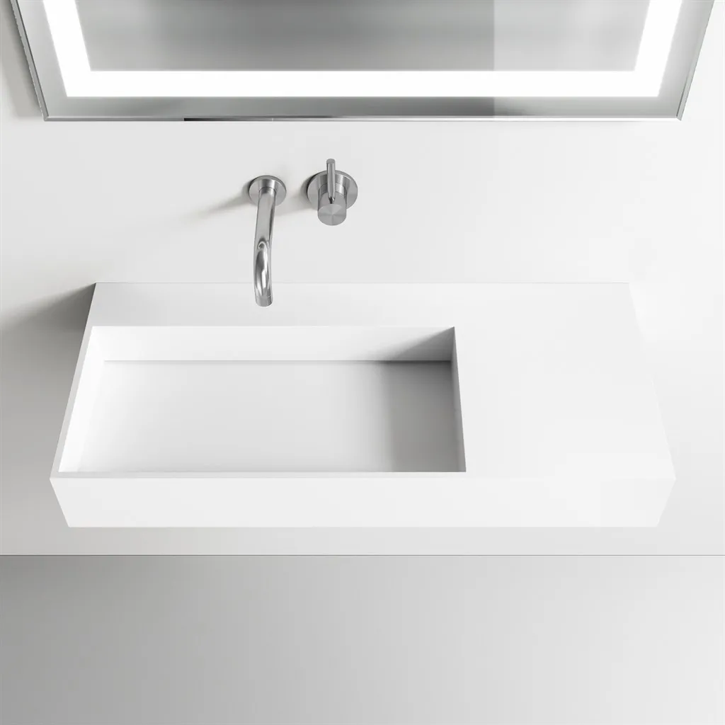 Kubo Inside 90L - Handwaschbecken, Mattweiß SolidTec®