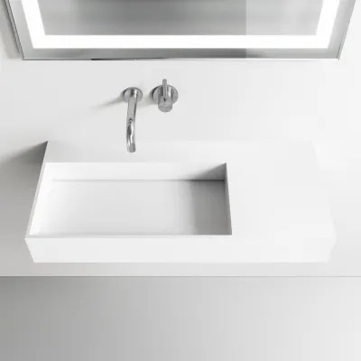 Kubo Inside 90L - Handwaschbecken, Mattweiß SolidTec®