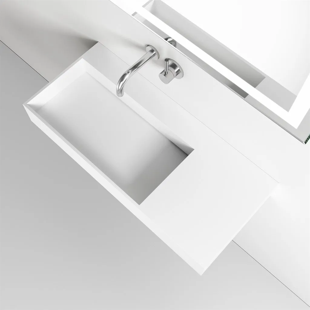 Kubo Inside 90L - Handwaschbecken, Mattweiß SolidTec®