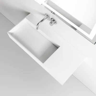 Kubo Inside 90L - Handwaschbecken, Mattweiß SolidTec®