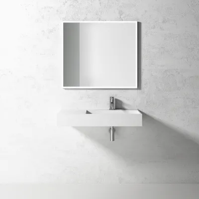 Kubo Inside 90R - 90x40 Waschbecken, Mattweiß SolidTec®