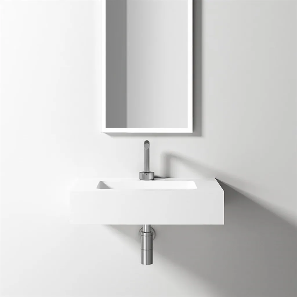 Waterproof 60 - 60x40 Waschbecken, Mattweiß SolidTec®