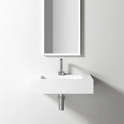Waterproof 60 - 60x40 Waschbecken, Mattweiß SolidTec®