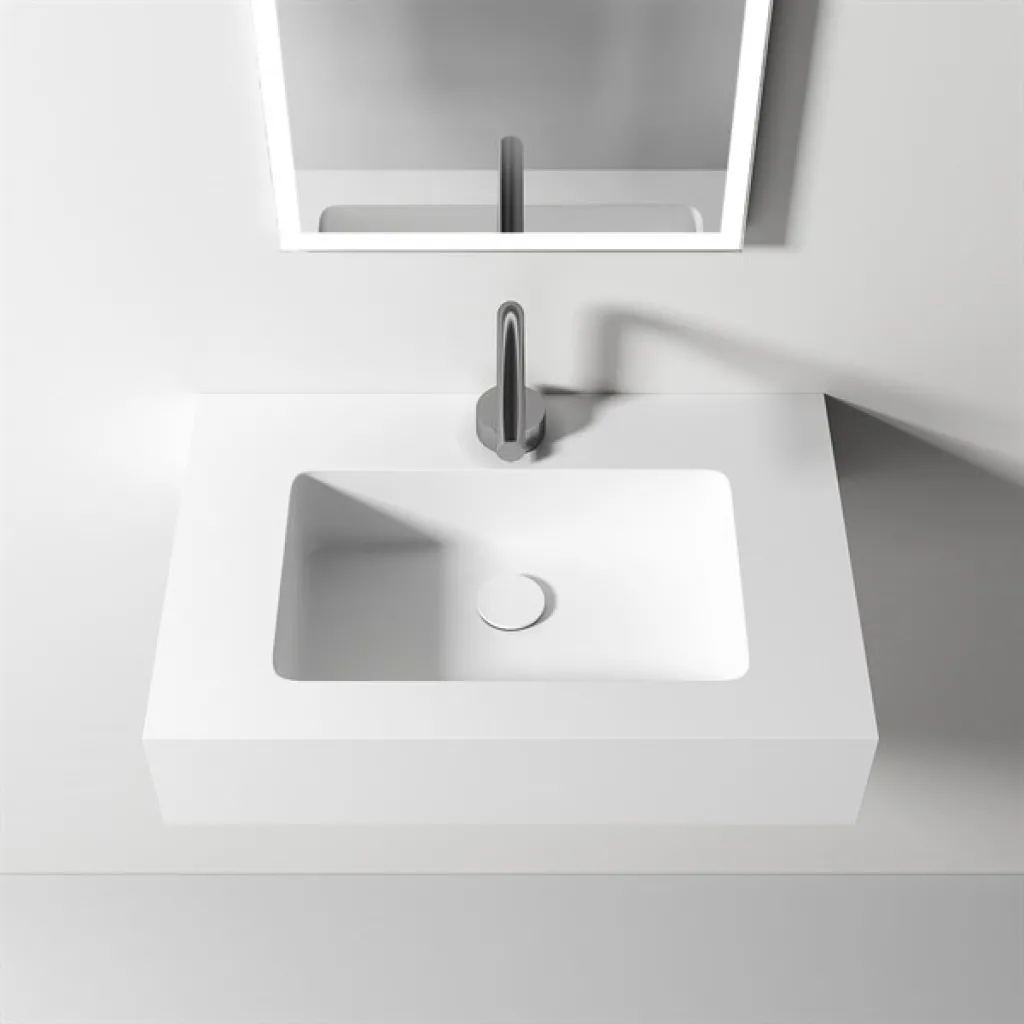 Waterproof 60 - 60x40 Waschbecken, Mattweiß SolidTec®