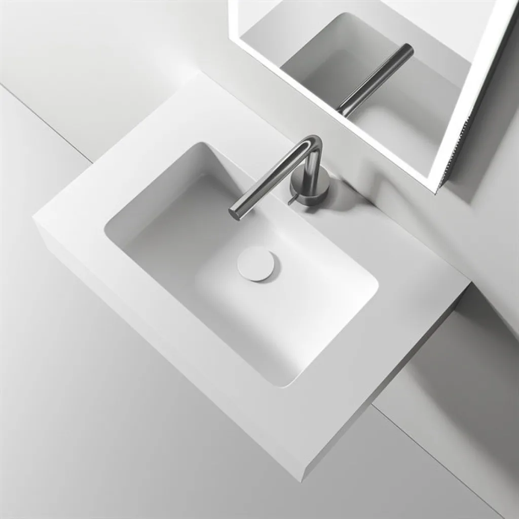 Waterproof 60 - 60x40 Waschbecken, Mattweiß SolidTec®