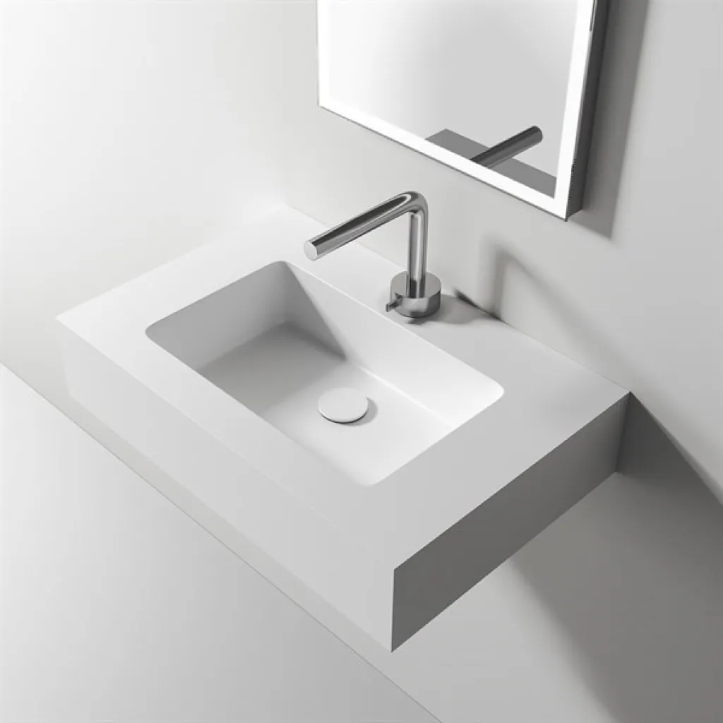 Waterproof 60 - 60x40 Waschbecken, Mattweiß SolidTec®