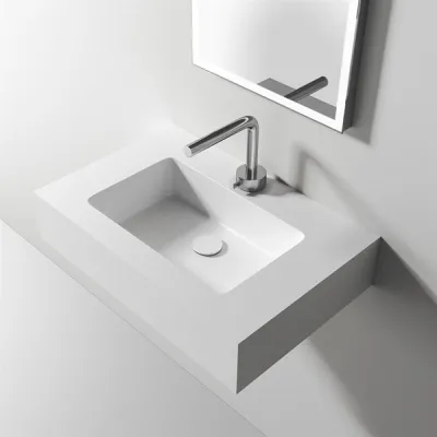 Waterproof 60 - 60x40 Waschbecken, Mattweiß SolidTec®