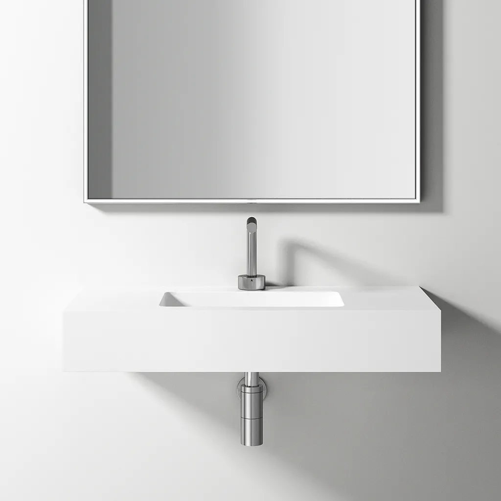 Waterproof 80 - 80x40 Waschbecken, Mattweiß SolidTec®
