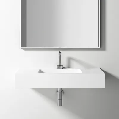 Waterproof 80 - 80x40 Waschbecken, Mattweiß SolidTec®