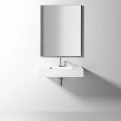 Waterproof 80 - 80x40 Waschbecken, Mattweiß SolidTec®