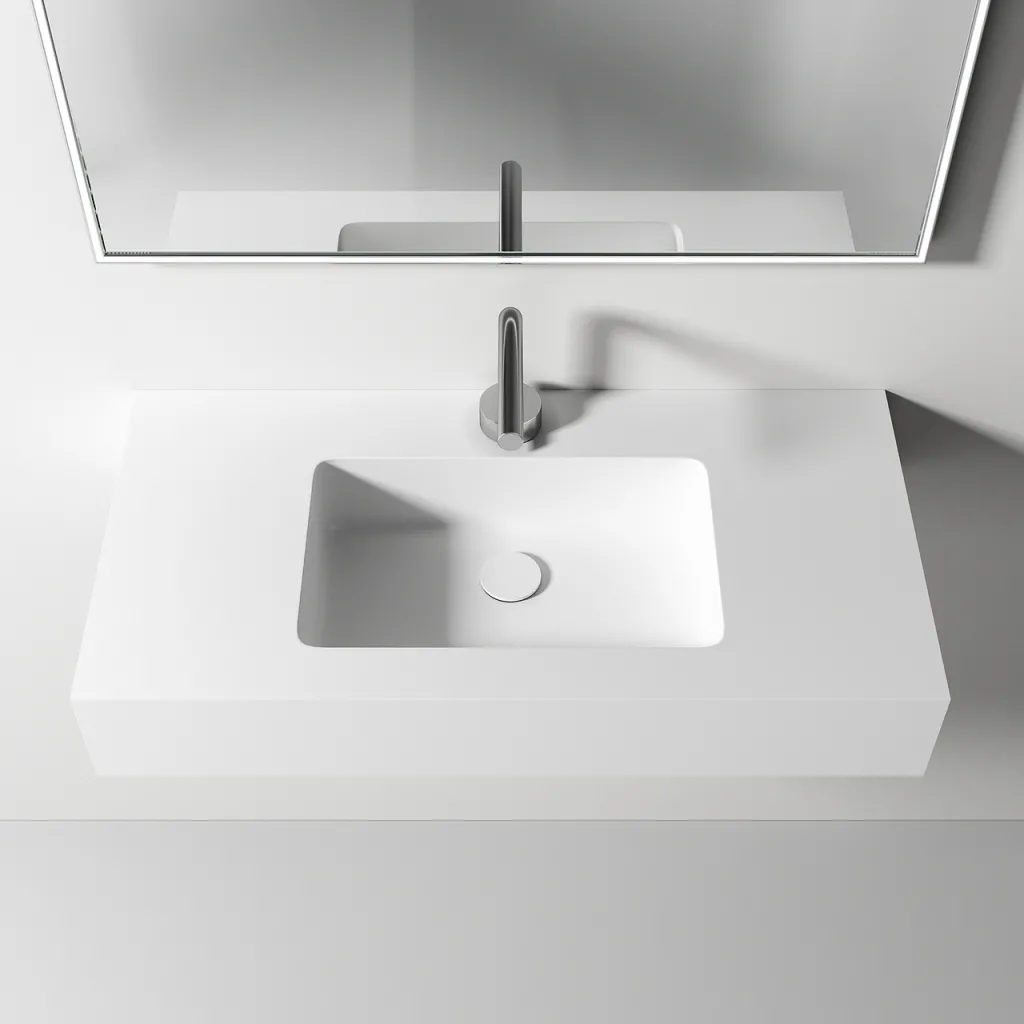Waterproof 80 - 80x40 Waschbecken, Mattweiß SolidTec®