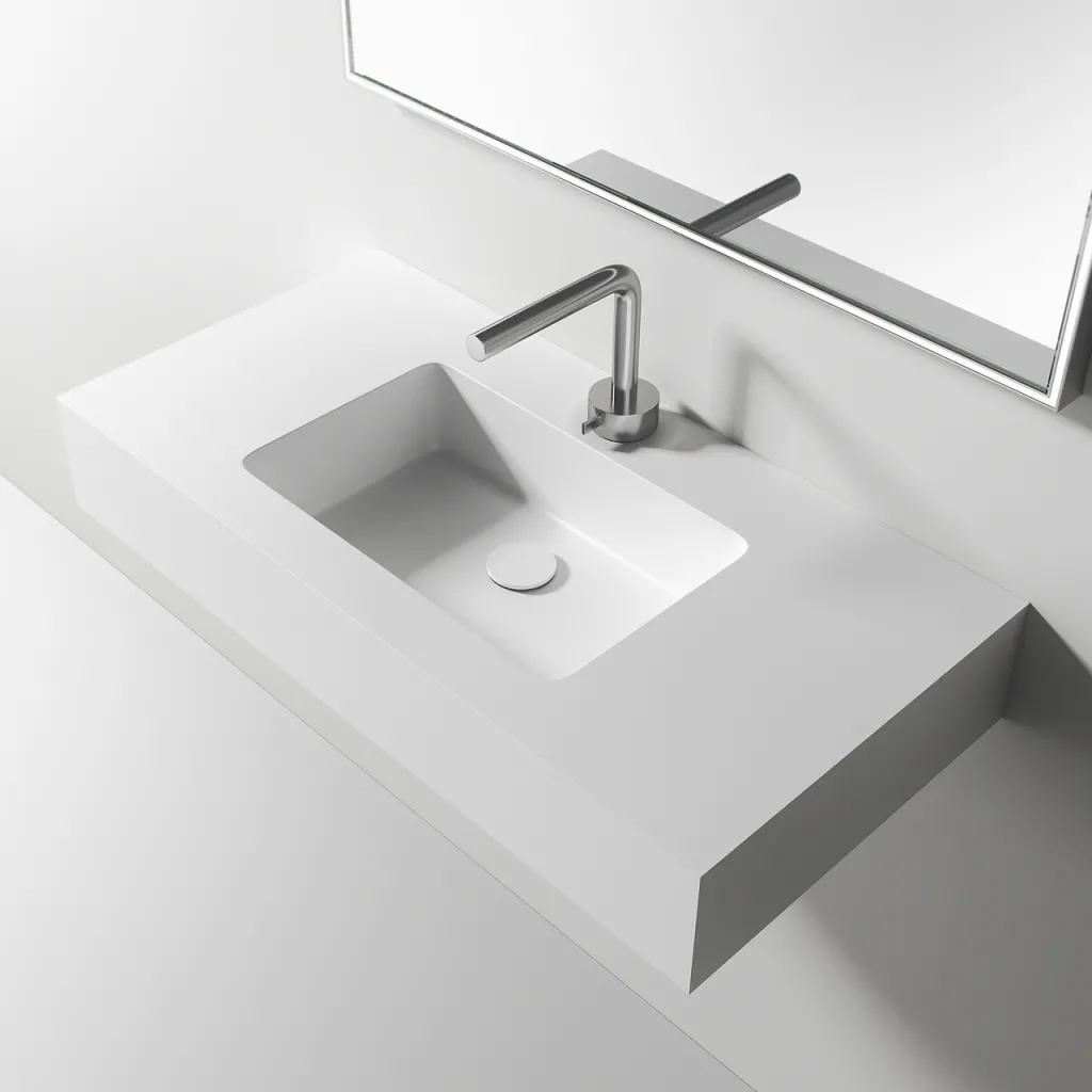 Waterproof 80 - 80x40 Waschbecken, Mattweiß SolidTec®
