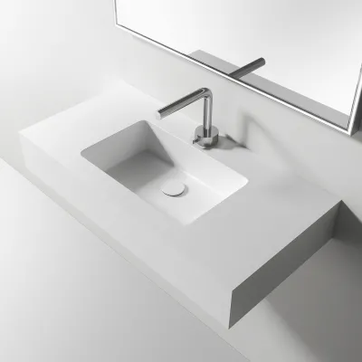 Waterproof 80 - 80x40 Waschbecken, Mattweiß SolidTec®