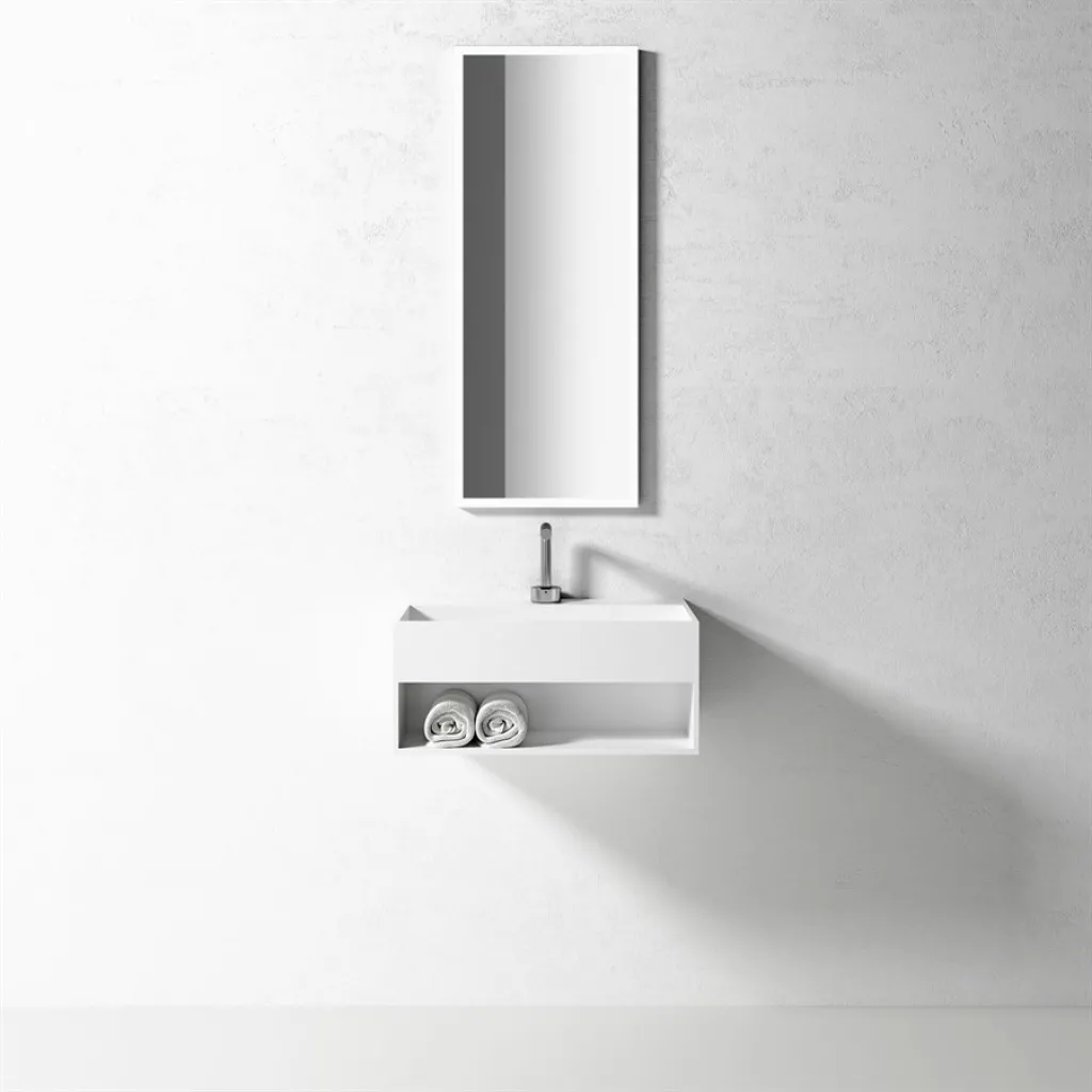 Boxo 60 - 60x35 Waschbecken mit Ablage, Mathvid SolidTec®