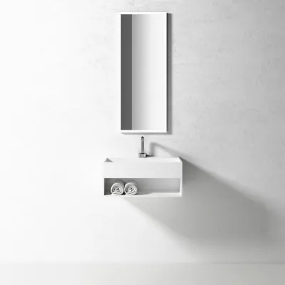 Boxo 60 - 60x35 Waschbecken mit Ablage, Mathvid SolidTec®