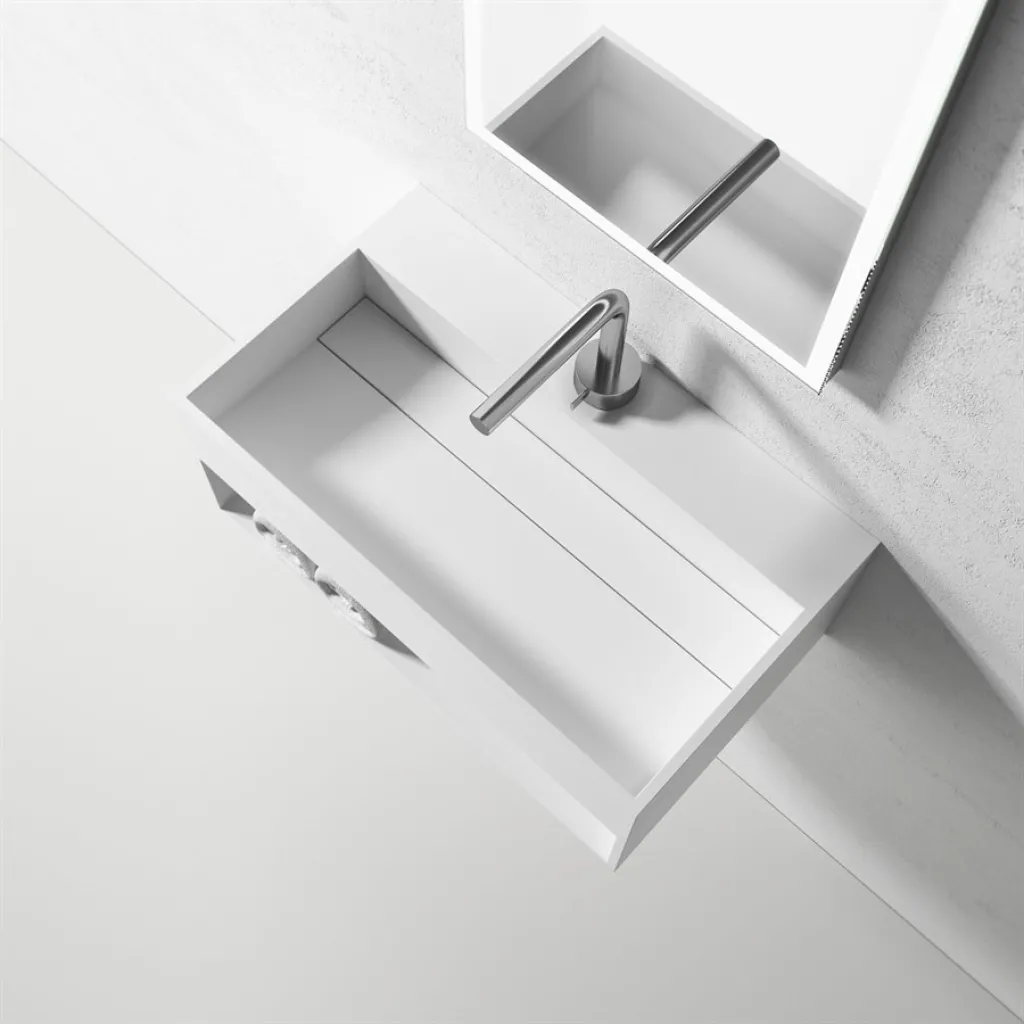 Boxo 60 - 60x35 Waschbecken mit Ablage, Mathvid SolidTec®
