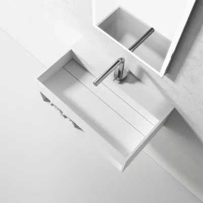 Boxo 60 - 60x35 Waschbecken mit Ablage, Mathvid SolidTec®