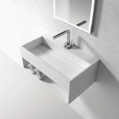 Boxo 60 - 60x35 Waschbecken mit Ablage, Mathvid SolidTec®