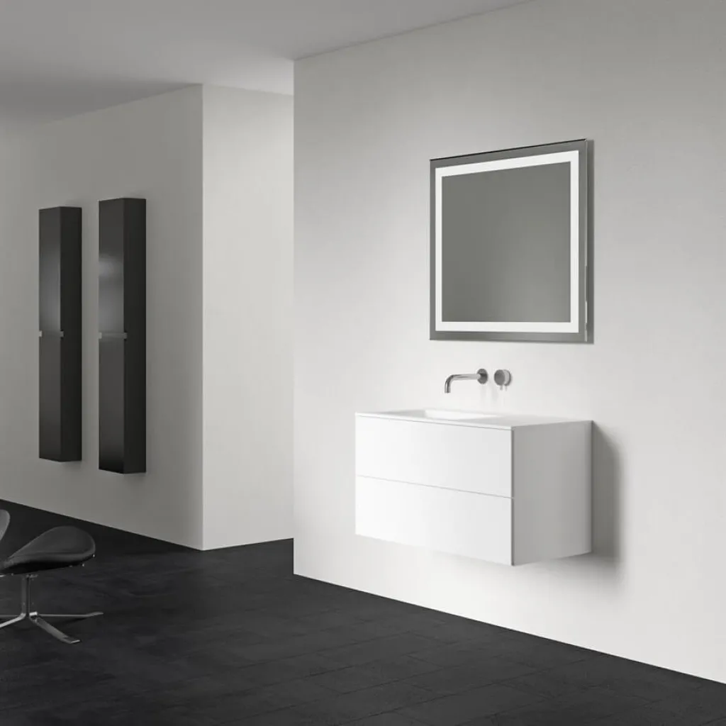 Block Soho 90L - Wäscheschrank 90x46 cm, Mattweiß