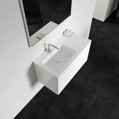 Block Soho 90L - Wäscheschrank 90x46 cm, Mattweiß