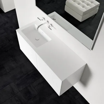 Block Soho 120L - Wäscheschrank 120x46, Mattweiß