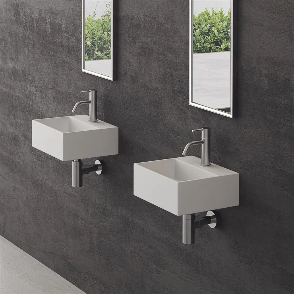 Kubo 32 - 32x30 Waschbecken, Mattweiß SolidTec®