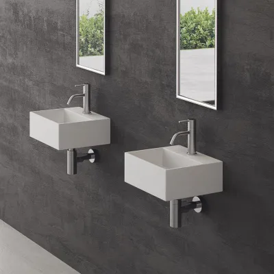 Kubo 32 - 32x30 Waschbecken, Mattweiß SolidTec®