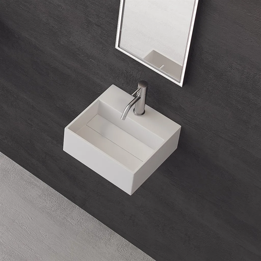 Kubo 32 - 32x30 Waschbecken, Mattweiß SolidTec®