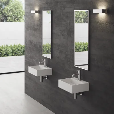 Kubo 40 - 40x35 Waschbecken, Mattweiß SolidTec®