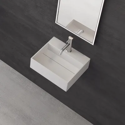 Kubo 40 - 40x35 Waschbecken, Mattweiß SolidTec®